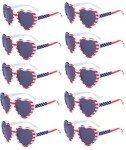 Eyegla Bulk American Sunglasses USA Flag Sunglasses Classic Patriotic Sunglasses 4th of July Party Supplies 10 Pack-Heart