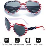 Eyegla Bulk American Sunglasses USA Flag Sunglasses Classic Patriotic Sunglasses 4th of July Party Supplies 10 Pack-Heart