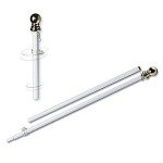 Grace Alley Flag Pole: 6 Foot Tangle Free Spinning Flag Pole. Residential or Commercial Flag Pole. Wind Resistant/Rust Free. (White)