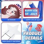 Anglechic 5 Pcs Metal 4th of July Yard Sign Decorations, Large Independence Day Star USA Yard Stake Memorial Day Metal Patriotic Lawn Sign for Garden Decor Outdoor Lawn Decorations, 14 x 28''