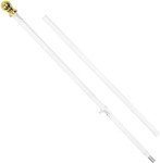 Grace Alley Flag Pole: 6 Foot Tangle Free Spinning Flag Pole. Residential or Commercial Flag Pole. Wind Resistant/Rust Free. (White)