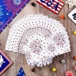 ​Quera 100 Pack Patriotic Guest Napkins Fireworks Paper Hand Towels 4th of July Party Supplies Stars Paper Napkins for Memorial Day Independence Day Kitchen Table Decoration, 4.3'' X 7.8''