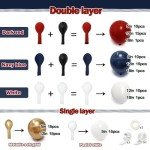 Red White Blue Balloon Arch - Double Stuffed Navy Blue Dark Ruby Red Balloon Garland Kit with Latex Gold Color for Baby Shower Birthday Patriot Graduation Veterans Day Party Decoration