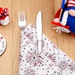 ​Quera 100 Pack Patriotic Guest Napkins Fireworks Paper Hand Towels 4th of July Party Supplies Stars Paper Napkins for Memorial Day Independence Day Kitchen Table Decoration, 4.3'' X 7.8''