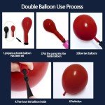 Red White Blue Balloon Arch - Double Stuffed Navy Blue Dark Ruby Red Balloon Garland Kit with Latex Gold Color for Baby Shower Birthday Patriot Graduation Veterans Day Party Decoration