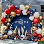 Red White Blue Balloon Arch - Double Stuffed Navy Blue Dark Ruby Red Balloon Garland Kit with Latex Gold Color for Baby Shower Birthday Patriot Graduation Veterans Day Party Decoration