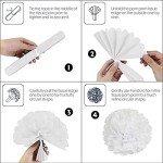 MOVINPE 4th of July Patriotic Party Decorations Set, American Flag Hanging Paper Fans, Paper Flower Balls Pom Poms, 4Pcs Star Streamers Banner Garland Independence Day Party Supplies