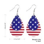 YINCUO Patriotic American Flag Earrings for Women 4th of July Leather Memorial Dangle Jewelry Independence Day Fourth of July Outfits Accessories