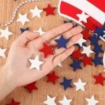 120 Pcs Wood Stars 4th of July Star Decor Patriotic Decor Wooden Stars for Crafts Red White and Blue Decorations Tabletop Decor for Memorial Day Flag Day Independence Day Labor Day Xmas (1.2 Inch)