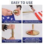 WJTQTBT Indoor Flag Pole Kit with Weighted & Thickened Base 6-8FT,Aluminum Commercial Indoor Flagpole for Office School City Hall,Heavy Duty Indoor Telescoping Flag Pole,Golden 1 Pack