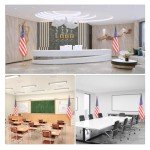 WJTQTBT Indoor Flag Pole Kit with Weighted & Thickened Base 6-8FT,Aluminum Commercial Indoor Flagpole for Office School City Hall,Heavy Duty Indoor Telescoping Flag Pole,Golden 1 Pack