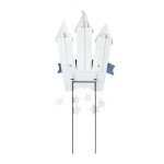 Glitzhome 30" H Patriotic Firecracker Yard Stake or Wall Décor,Happy 4th of July American Rocket Garden Sign for Independence Day Outdoor Lawn Patio Decor