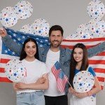 12 Inch Printed Star White Balloons, 50 Pcs Printed Blue Red Star Latex Balloon for 4th of July Decorations Happy Birthday Festival Anniversary Independence Day Decoration Baby Shower Party Supplies