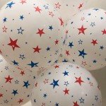 12 Inch Printed Star White Balloons, 50 Pcs Printed Blue Red Star Latex Balloon for 4th of July Decorations Happy Birthday Festival Anniversary Independence Day Decoration Baby Shower Party Supplies
