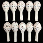 12 Inch Printed Star White Balloons, 50 Pcs Printed Blue Red Star Latex Balloon for 4th of July Decorations Happy Birthday Festival Anniversary Independence Day Decoration Baby Shower Party Supplies