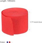 3 Rolls Patriotic Decorations Crepe Paper Streamers, 4th of July Streamers, Red White Blue Hanging Party Decoration, Crepe Paper for Independence Day Memorial