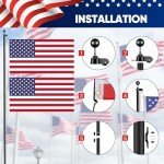 25 FT Sectional Flag Pole for Outside Inground, Heavy Duty Aluminum Flag Poles with 3'x 5' American Flag & Golden Ball Topper, Flag Pole Kit for Yard, Residential and Commercial, Black