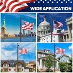 25 FT Sectional Flag Pole for Outside Inground, Heavy Duty Aluminum Flag Poles with 3'x 5' American Flag & Golden Ball Topper, Flag Pole Kit for Yard, Residential and Commercial, Black