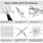 32inch Red White Blue Star Balloons 5 * 12 Pcs Foil Explosion Star Patriotic Balloons for Independence President MLK Day Patriotic Veterans Party Decoration