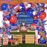 32inch Red White Blue Star Balloons 5 * 12 Pcs Foil Explosion Star Patriotic Balloons for Independence President MLK Day Patriotic Veterans Party Decoration
