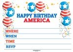 Stonehouse Collection 4th of July Invitations - 25 USA Party Invites with Envelopes - USA Made