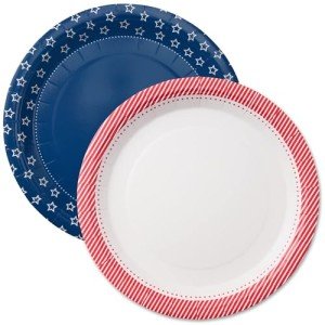 Cheerland Patriotic Disposable Paper Plates 4th of July Party Supplies Red White and Blue Plates for Independence Day, Memorial Day and USA Decorations Pack of 24