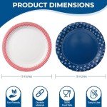 Cheerland Patriotic Disposable Paper Plates 4th of July Party Supplies Red White and Blue Plates for Independence Day, Memorial Day and USA Decorations Pack of 24