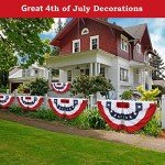2 x 4 Ft American Bunting Flags Outdoor, US Flag Bunting for Outside, Patriotic Half Fan Bunting Flag with Brass Grommets for 4th of July Indoor Outdoor (Set of 4)