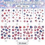 JarThenaAMCS 432Pcs Patriotic Stickers American Flag Print Star Heart Shaped Stickers 4th of July Red Blue White Label Decals for Independence Memorial Day USA Envelope Invitation Card Gift Tag Decor