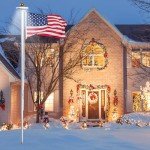 NQ 20FT Flag Pole in Ground for Outside House, 14-Guage Aluminum Flag Pole Kit, Heavy Duty Sectional Flagpole for Outdoor with 3x5FT Flag (Silver)