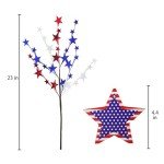 Prashent 6 Pcs 4th of July Artificial Flowers 24 “ Patriotic Berry Picks Faux Red White Blue Berrise Stem for Memorial Day Independence Day Home Table Centerpiece Decor