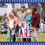 Memorywuu 6 Pcs Military Welcome Home Yard Sign We Are So Proud of You with Stakes Army Homecoming Party Decoration Patriotic Deployment Returning Outdoor Lawn Supplies