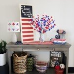 Prashent 6 Pcs 4th of July Artificial Flowers 24 “ Patriotic Berry Picks Faux Red White Blue Berrise Stem for Memorial Day Independence Day Home Table Centerpiece Decor