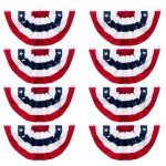 USA Pleated Fan Flag, American Patriotic Flag Bunting 1.5x3Ft for Outside, Bunting Flags Outdoor Indoor for 4th of July Decorations