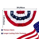 USA Pleated Fan Flag, American Patriotic Flag Bunting 1.5x3Ft for Outside, Bunting Flags Outdoor Indoor for 4th of July Decorations