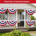 USA Pleated Fan Flag, American Patriotic Flag Bunting 1.5x3Ft for Outside, Bunting Flags Outdoor Indoor for 4th of July Decorations