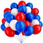 Red White and Blue Balloons, 67pcs 12 Inch Red White and Royal Blue Balloons 4th of July Patriotic Balloons for Independence Day Nautical Baseball Birthday Party Decorations