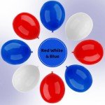Red White and Blue Balloons, 67pcs 12 Inch Red White and Royal Blue Balloons 4th of July Patriotic Balloons for Independence Day Nautical Baseball Birthday Party Decorations