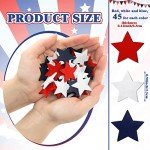 Bucherry 135 Pcs Wooden Stars Decorations 4th of July Patriotic Star Ornaments for Crafts Red White Blue Star Shape Cutouts Vase Bowl Filler Tiered Tray Decor for Independence Memorial Day