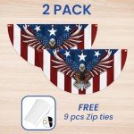 American Flag Patriotic Eagle American Non-Pleated Fan Flag TPT1636F, 1.5x3 ft, 1 Pack Suitable for Outdoor and Indoor
