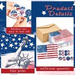 Seajan Patriotic Postcards Blank Greeting Card 4th of July and Envelopes Stickers American Flag USA Red White Blue Memorial Day Card Bulk for Veteran's Day Appreciation Note Card 4 x 6 Inch(100 Sets)