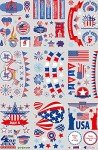 4th of July Patriotic Window Clings USA Double-Sided Window Art Decals USA Independence Memorial Day Stripes Star Fireworks Flags Balloon Decorations for Home School Office 9 Sheets (A)