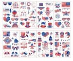 100 Styles 4th of July USA Temporary Tattoos MYEBONG Independence Day Tattoos America Red White and Blue Flag Temporary Tattoos for Boys Girls Women Men