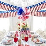 4th of July Decorations 4 Pack 40Ft Tinsel Foil Fringe Garland Streamers Hanging Red White Blue Fringe Backdrop Banner for Parade Floats Decor 4th of July America Patriotic Day Memorial Day