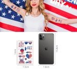 100 Styles 4th of July USA Temporary Tattoos MYEBONG Independence Day Tattoos America Red White and Blue Flag Temporary Tattoos for Boys Girls Women Men