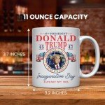 11oz Donald Trump Inauguration Coffee Mug - 2025 MAGA Souvenir Cup - Patriotic Trump Inauguration Gift for Supporters - Durable Ceramic Trump Mug for Coffee, Tea, and Everyday Use
