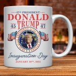 11oz Donald Trump Inauguration Coffee Mug - 2025 MAGA Souvenir Cup - Patriotic Trump Inauguration Gift for Supporters - Durable Ceramic Trump Mug for Coffee, Tea, and Everyday Use