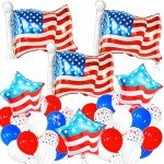 KatchOn, American Flag Balloons Set - 26 Inch, Pack of 34 | Election Balloons for Election Party Decorations | Patriotic Balloons for Independence Day Decor | Fourth of July Balloons, USA Balloons