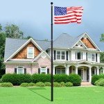 VEVOR 20FT Telescoping Flag Pole Kit, Heavy Duty Aluminum Alloy in Ground Flag Poles for Outside, 3 Display Modes Flagpole with 3x5 American Flag, Professional Accessories, Black
