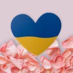 Cute News Ukraine Patriotic Heart Yard Sign, Ukrainian National Flag, Blue & Yellow Garden Lawn Decoration Card, Outdoor Greeting Banner, Peace Art Decor with Metal Stakes